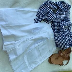 ONLY | Gingham Off-the-shoulder Blouse